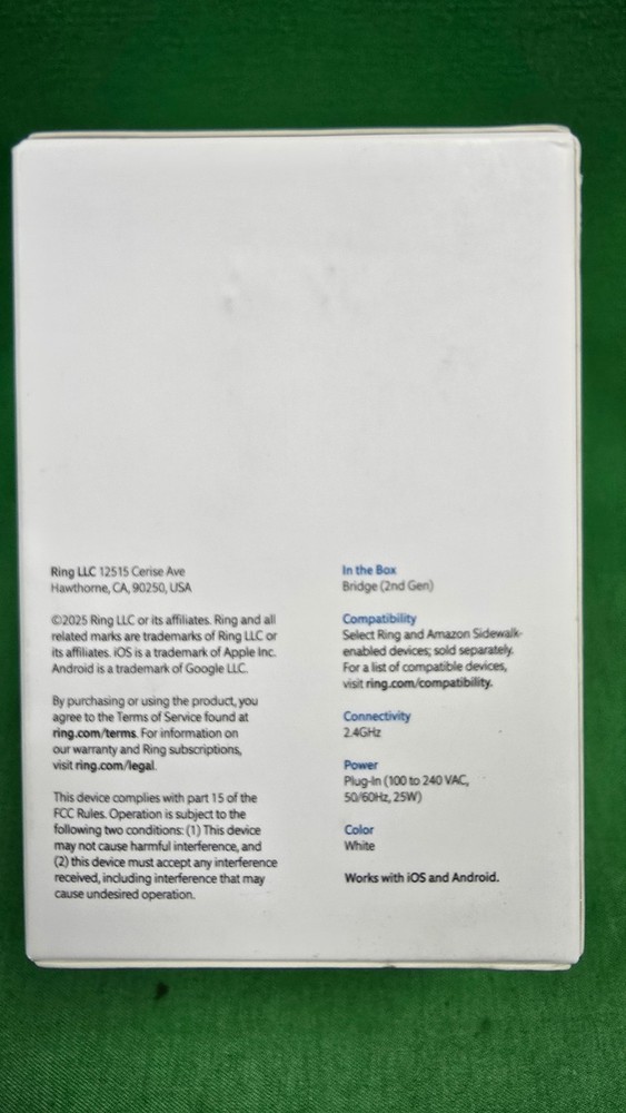 Ring Bridge (2nd Gen) Smart Bridge White NEW (E1)