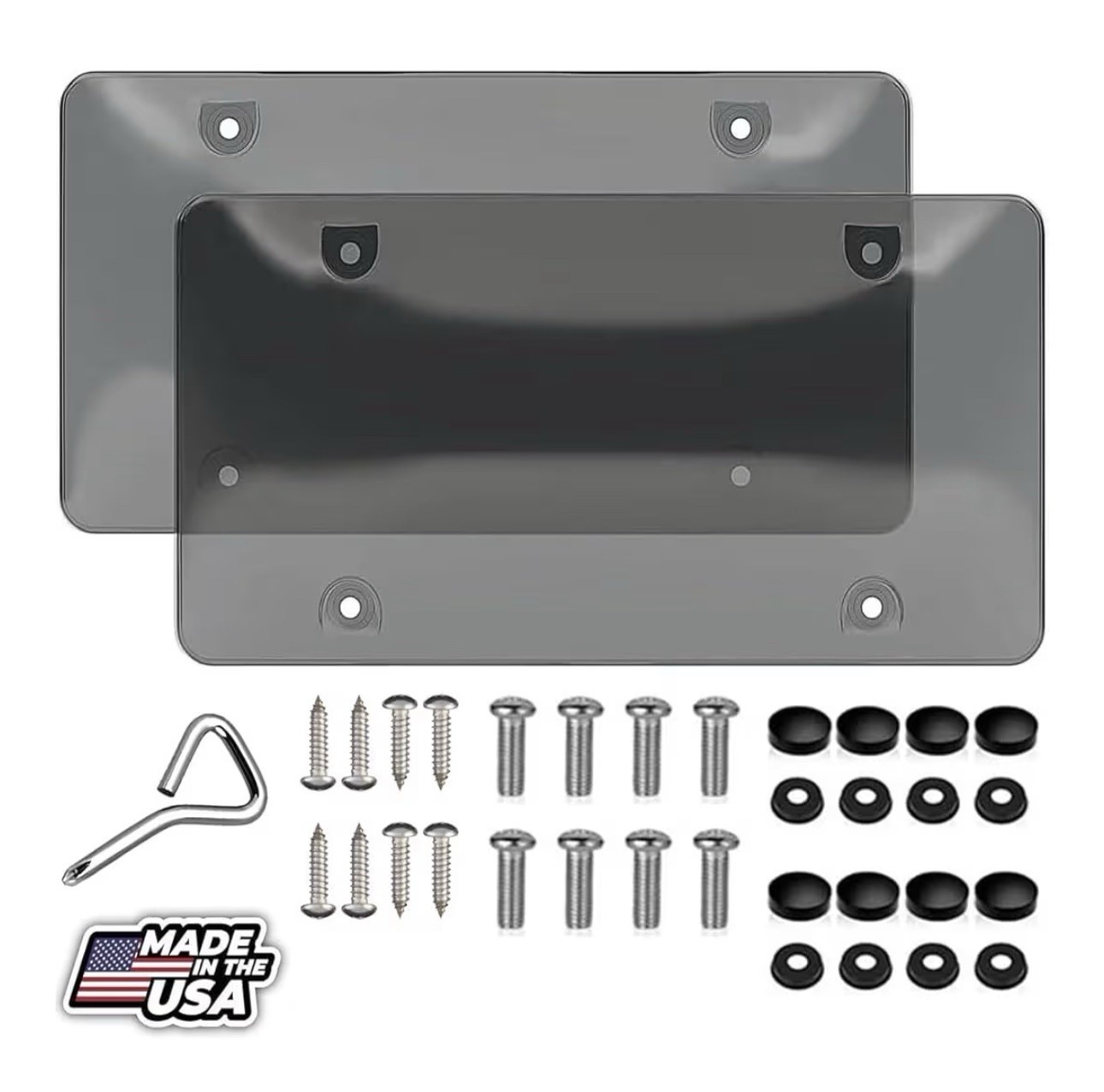 2 pack Unbreakable License Plate Covers Auto Tag Shield Protector Front Rear