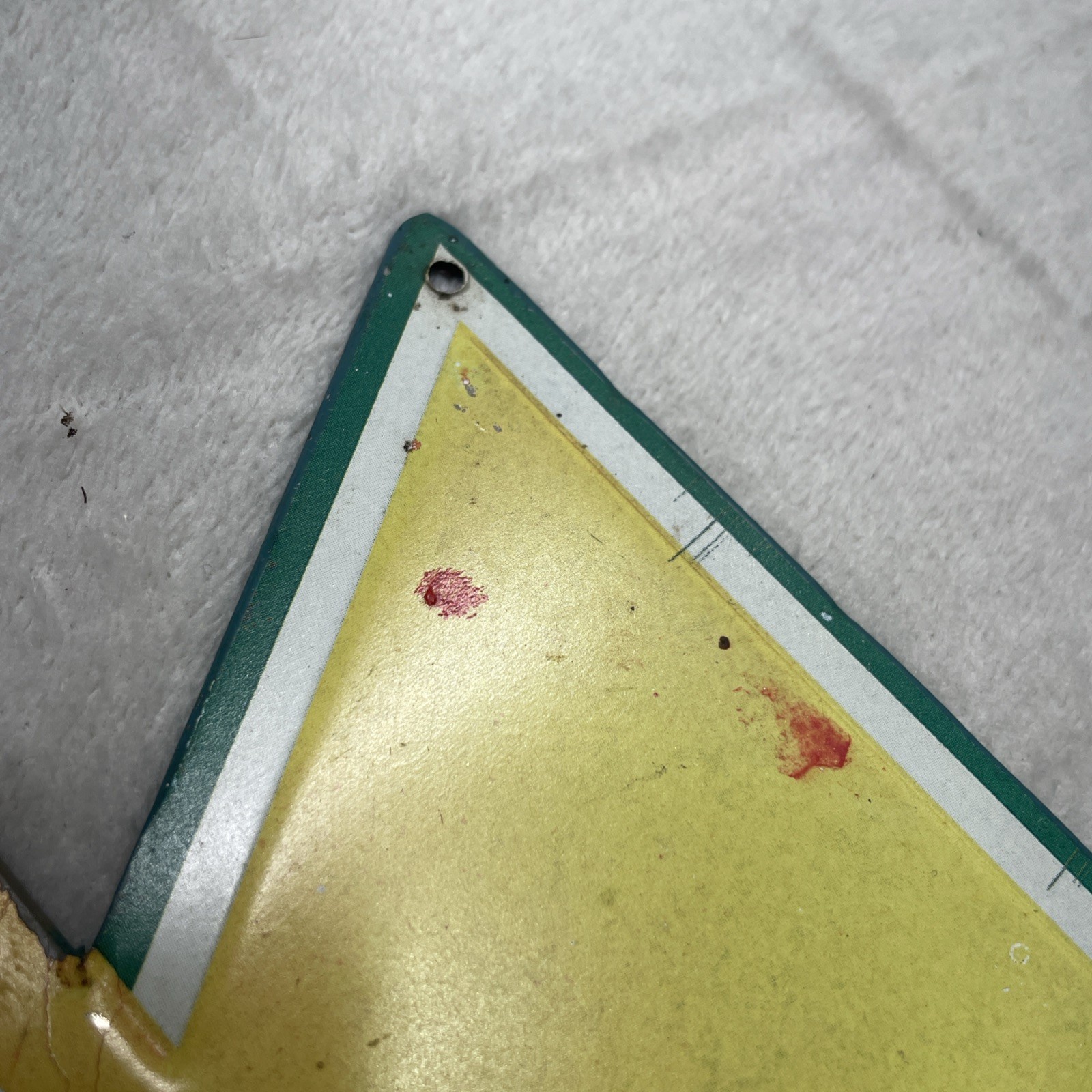 VINTAGE CONOCO Sign 12" Gasoline METAL Service Station Oil Red Yellow Faded