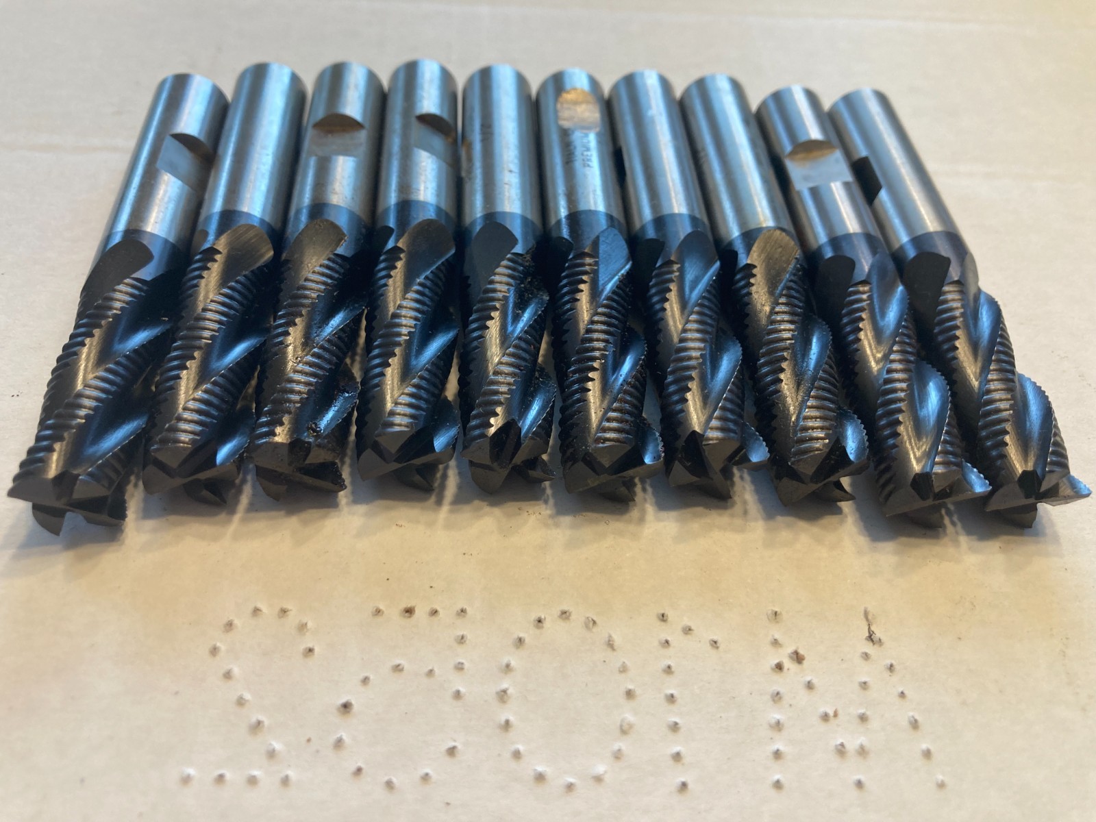 10 pcs 1/2" USED ROUGHING ROUGHER ENDMILLS 4 FLUTE