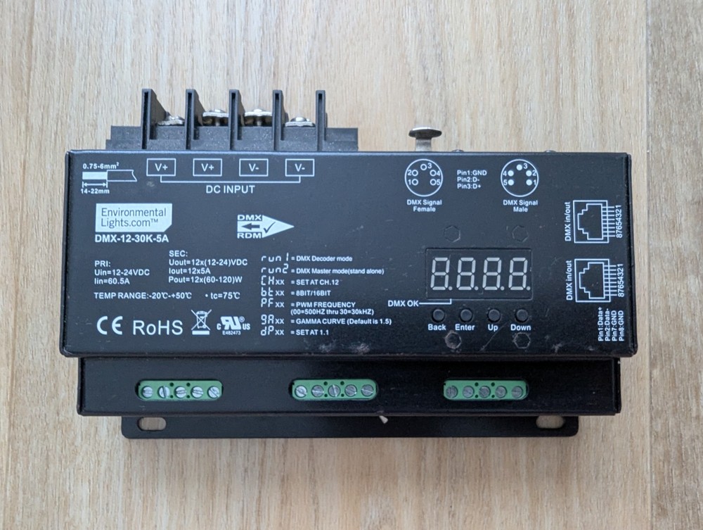 Used StudioPro 12 Channel DMX Digital Decoder - 5A per Channel