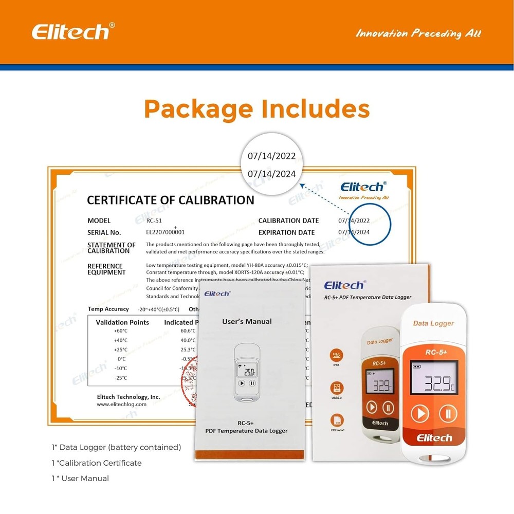 High Accuracy USB Temperature Data Logger with Auto PDF Reports - 32000 Points
