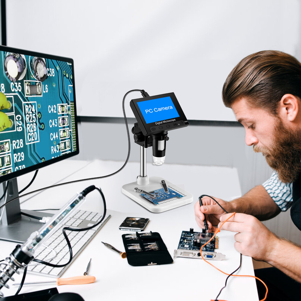 Elikliv Coin Microscope 1000X 4.3'' LCD Digital Microscope with Screen USB HD