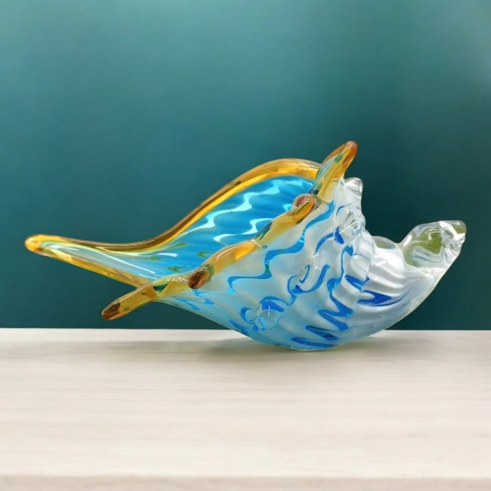 Art Glass Conch Shell Candy Bowl Decor- Coastal Ocean Beach Mermaid Beachcore Ae