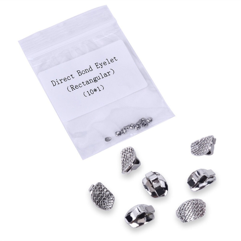 10pcs/Pack Orthodontic Dental Direct Bond Eyelet Rectangular Base Lingual Button