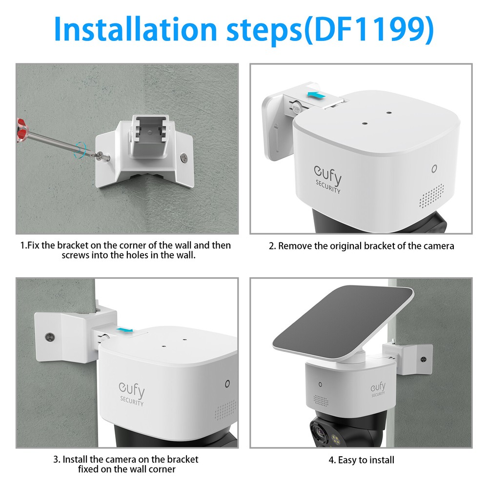 90° Corner Wall Bracket for Eufy SoloCam S340/E42 Camera Mounting