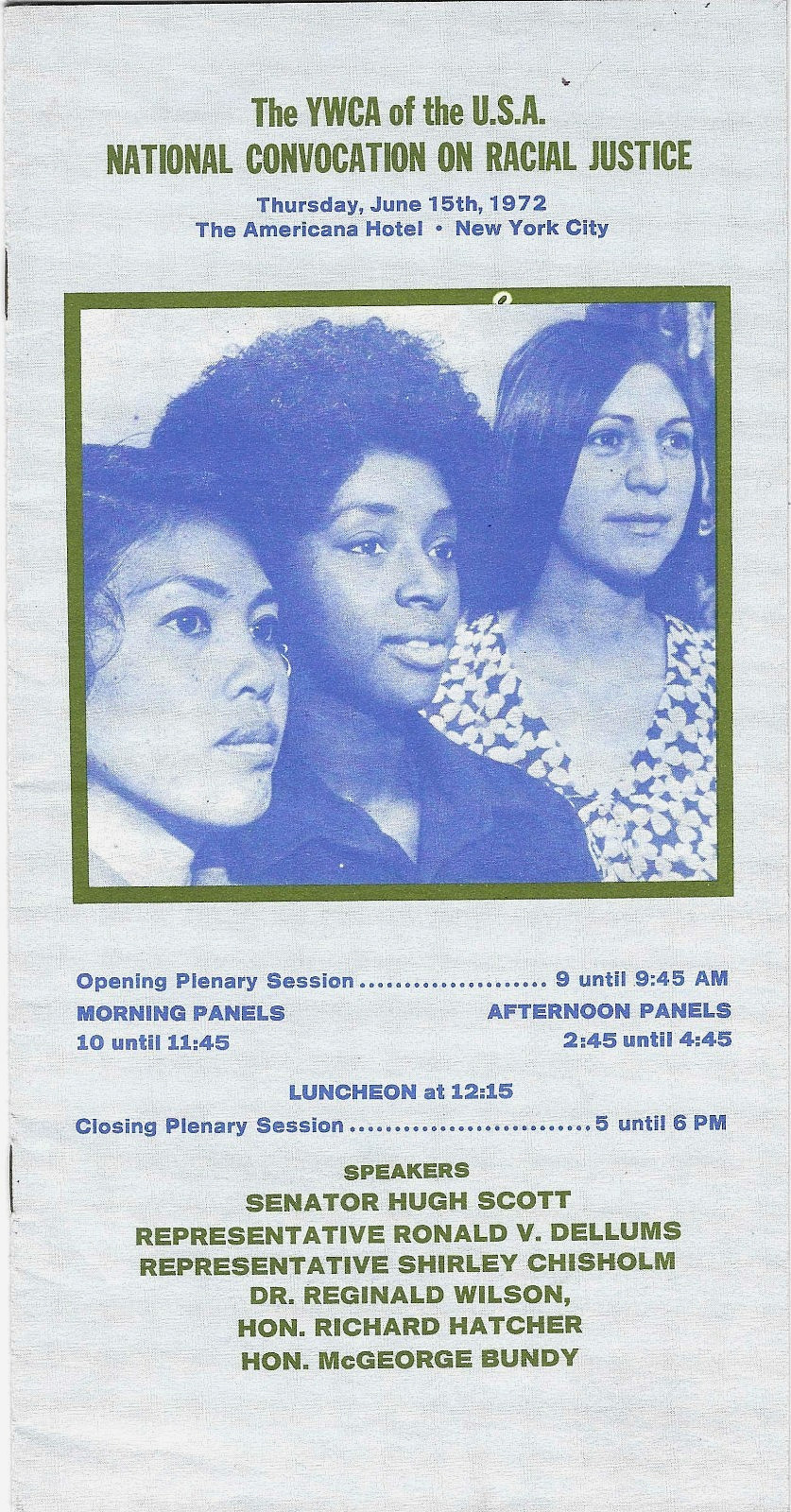 1972 African American Program~National Racial Justice Meeting~NYC~D. Height~YWCA