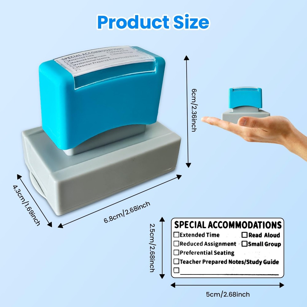 Special Accommodations Stamp for Teachers SPED Modifications Rubber Stamp Bac...
