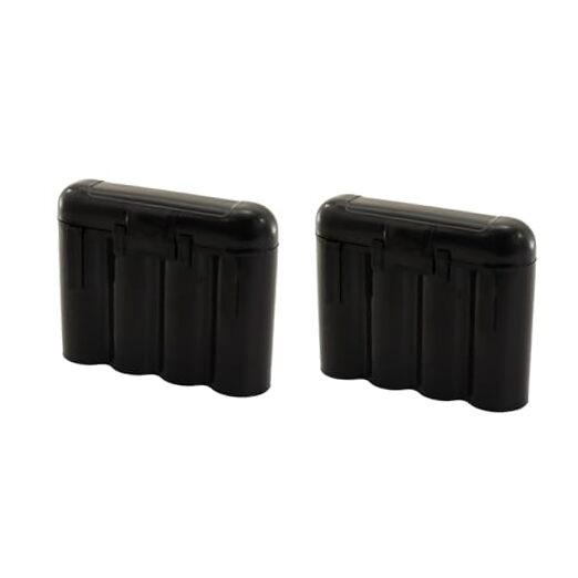 2 Black Plastic AA AAA Battery Holder Box Storage Cases