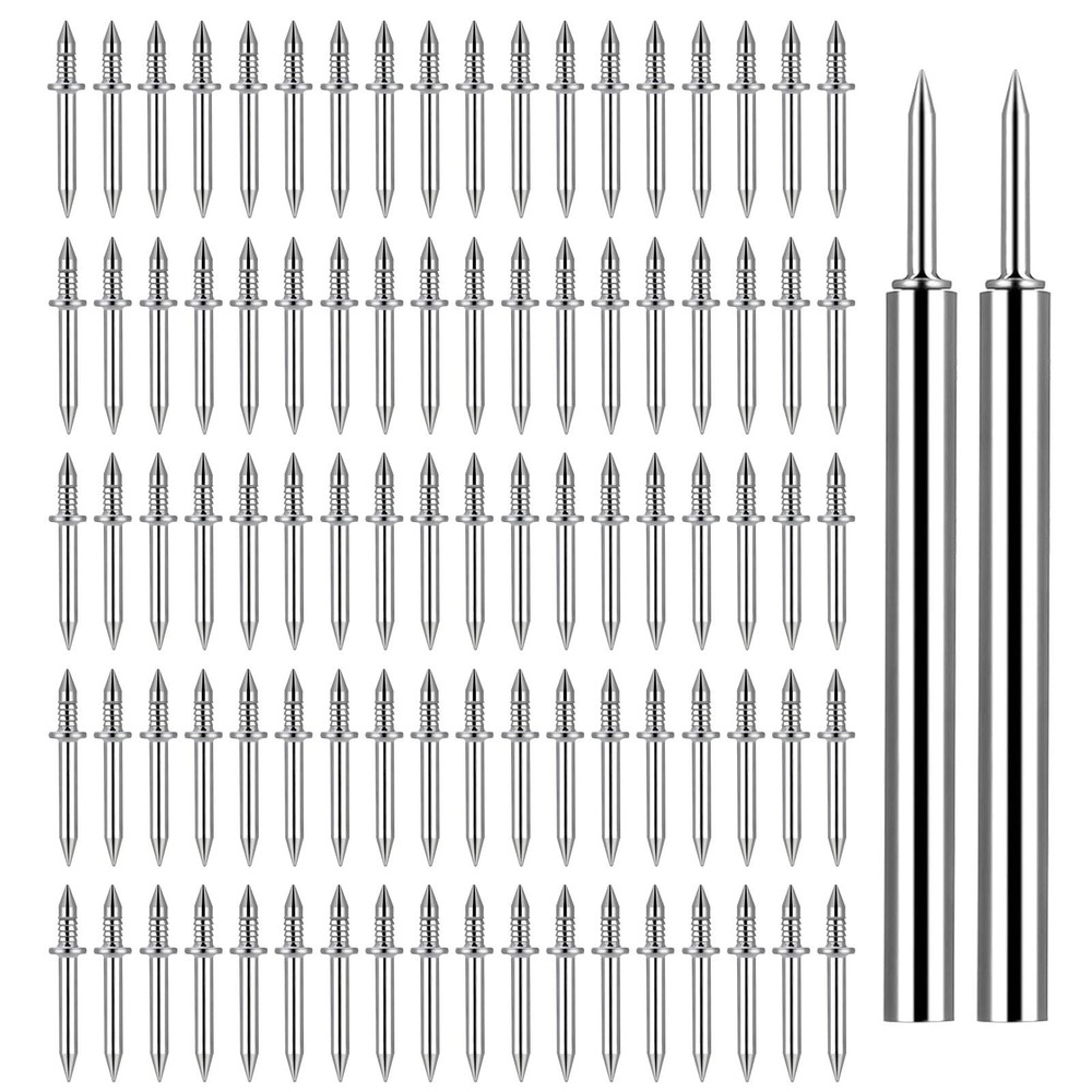 250 Pcs Double-Head Skirting Thread Seamless Nail, Double-Headed Silver