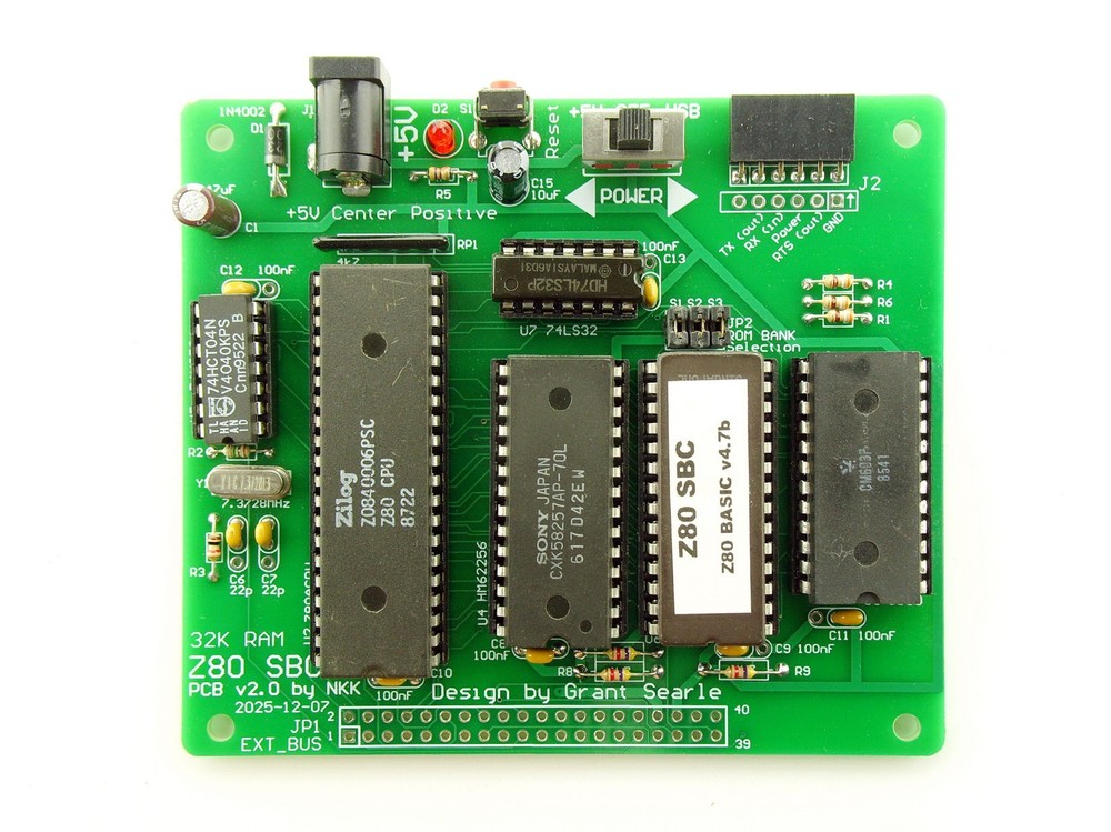 Z80 Single Board Computer, Z80 SBC; Assembled and Tested System