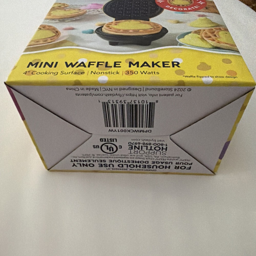Dash Easter Peeps Mini Waffle Maker Limited Edition New In Box Yellow