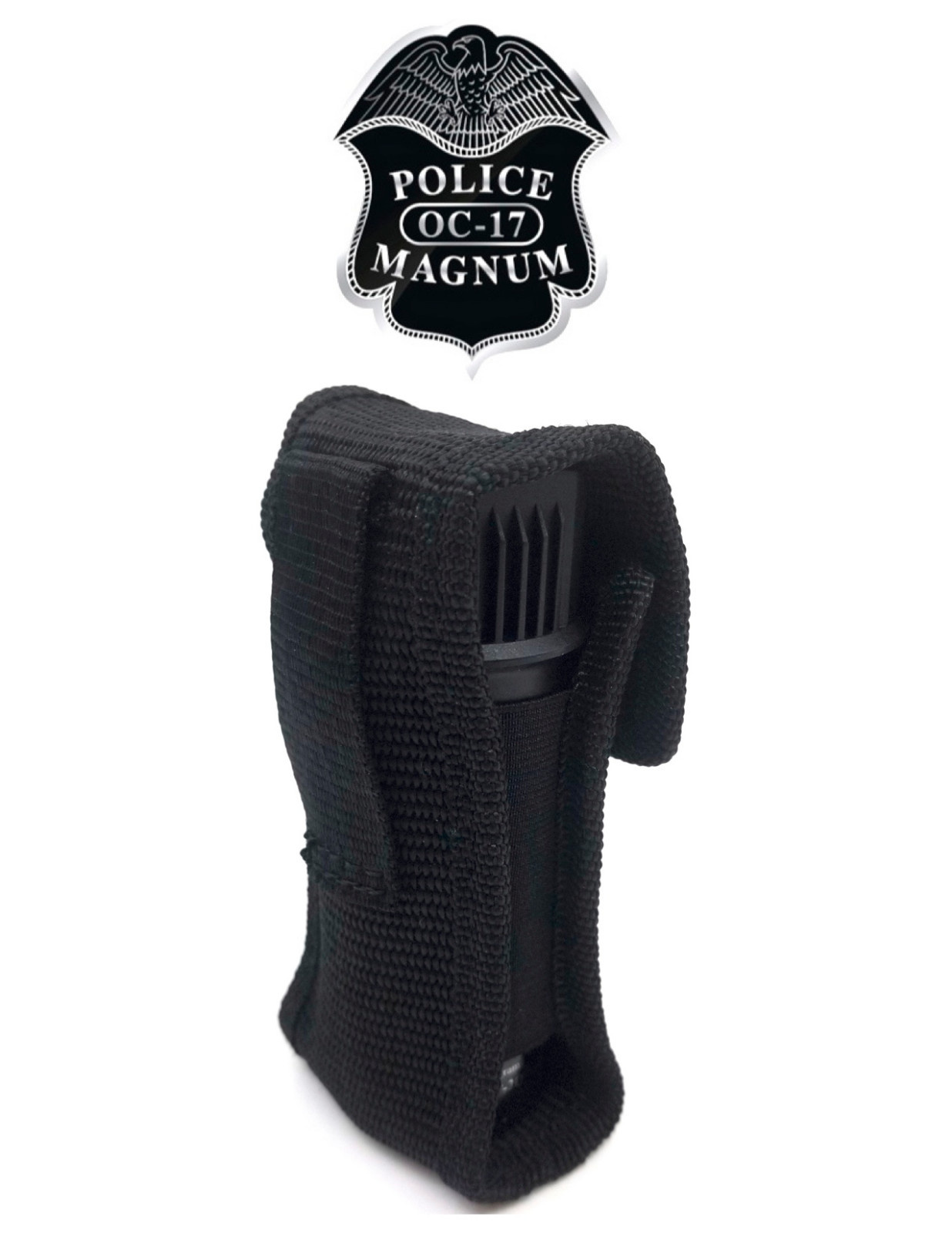 Police Magnum pepper spray 2 ounce Flip Top Stream Nylon Holster Safety Defense