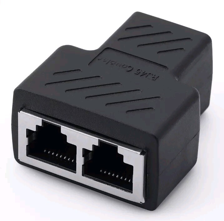 RJ45 Splitter Adapter 1 to 2 Ways Dual Female Port CAT6/5/7 LAN Ethernet Cable