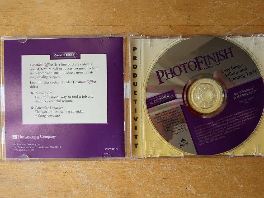 Creative Office Photo Finish Version 4.1 CD Image Editing & Paint Tools