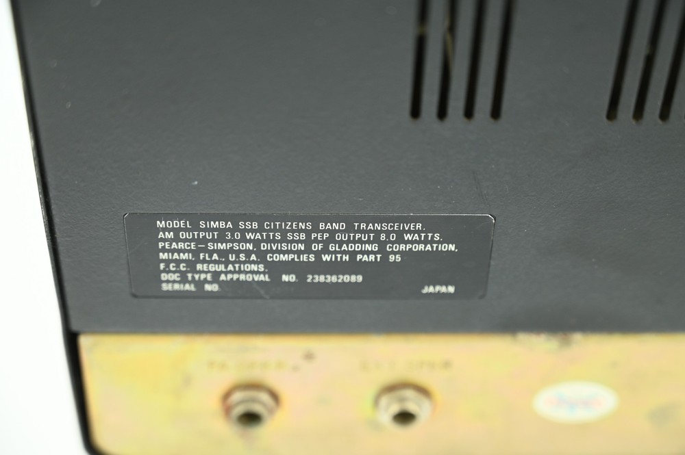 Vintage Pierce Simpson Simba SSB CB Transceiver Transmitter Untested