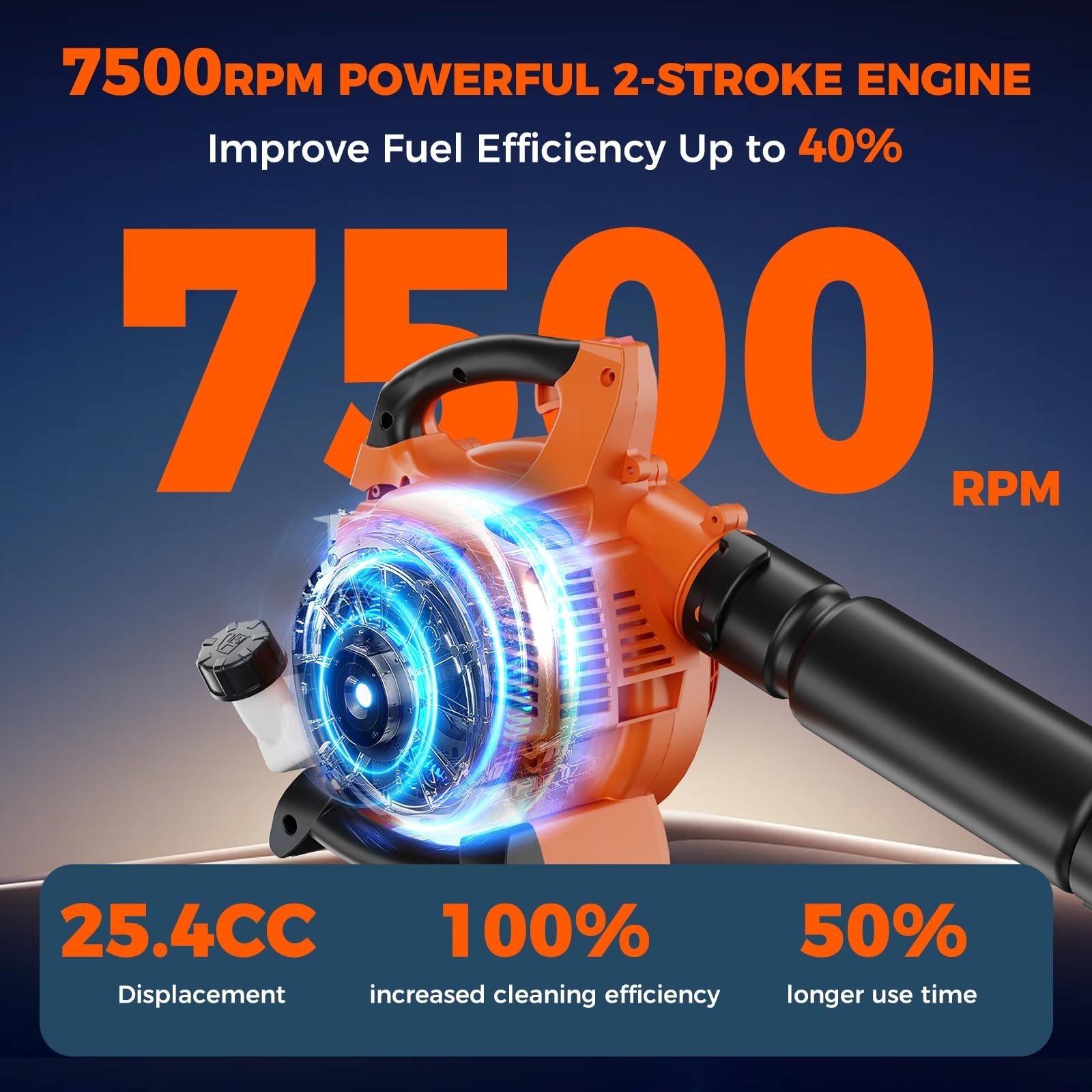 2025 2-Stroke Leaf Blower Handheld Gas Powered Commercial Heavy Duty Grass Yard