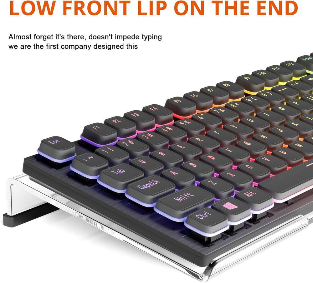 Acrylic Tilted Computer Keyboard Stand for Easy Ergonomic Typing, Keyb