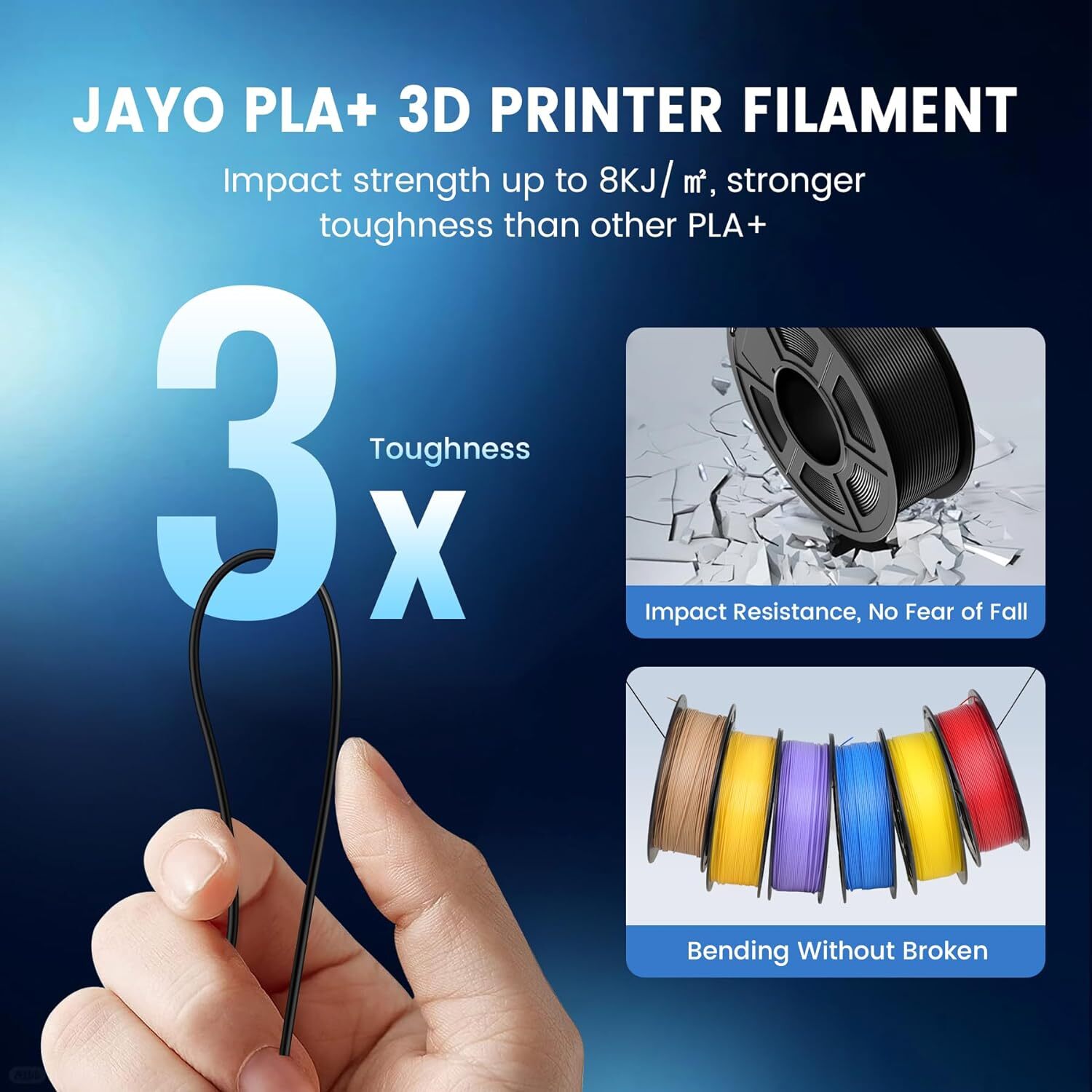 Bundle JAYO 10KG 20KG 30KG PLA PLA+ 1.75MM 3D Printer Filament Black White LOT