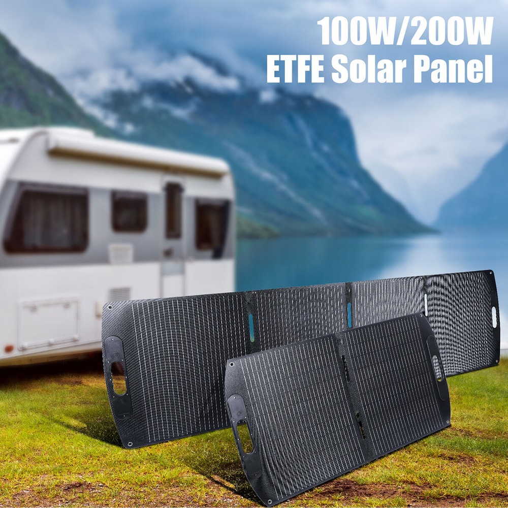Portable Foldable 200W Solar Panel Kit for Power Station Outdoor Camping RV Home