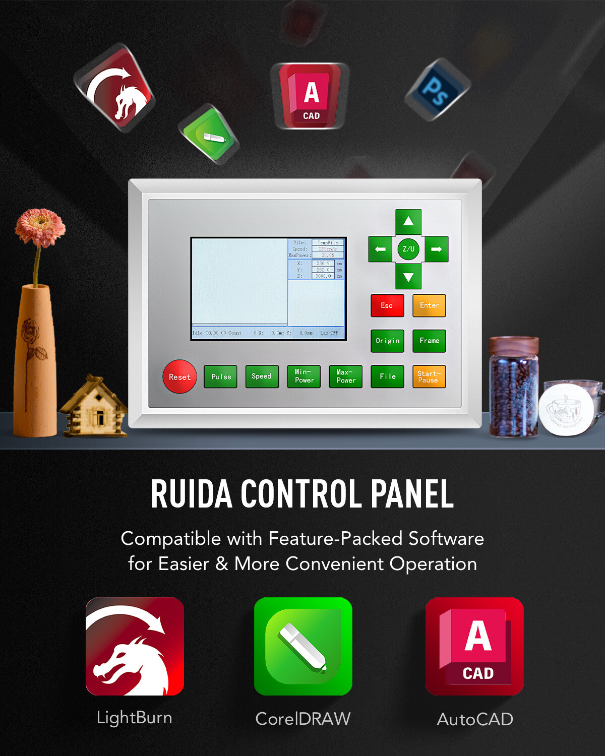 OMTech 130W 35x51in CO2 Laser Engraving Cutting Machine with 5200 Water Chiller