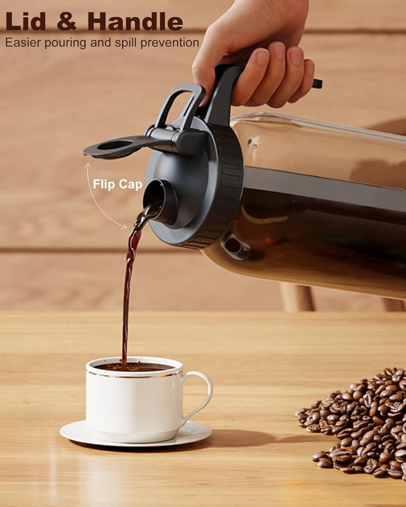 Cold Brew Coffee Maker 64Oz, Iced Coffee Maker with 304 Stainless Steel Filter,