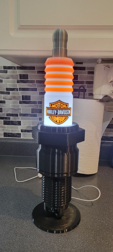 18 inch 3d Printed Lightup Sparkplug Harley Inspired