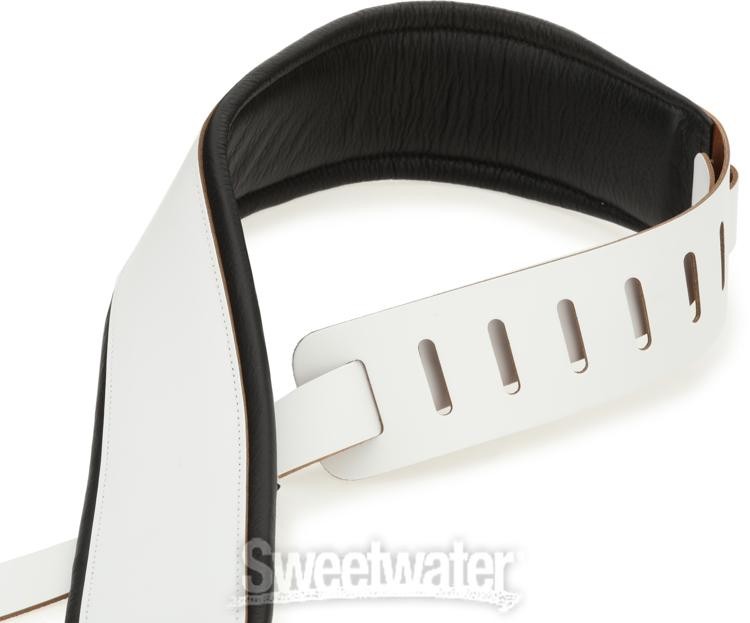 Levy's M26PD-WHT_BLK Top Grain Leather Guitar Strap - Panda