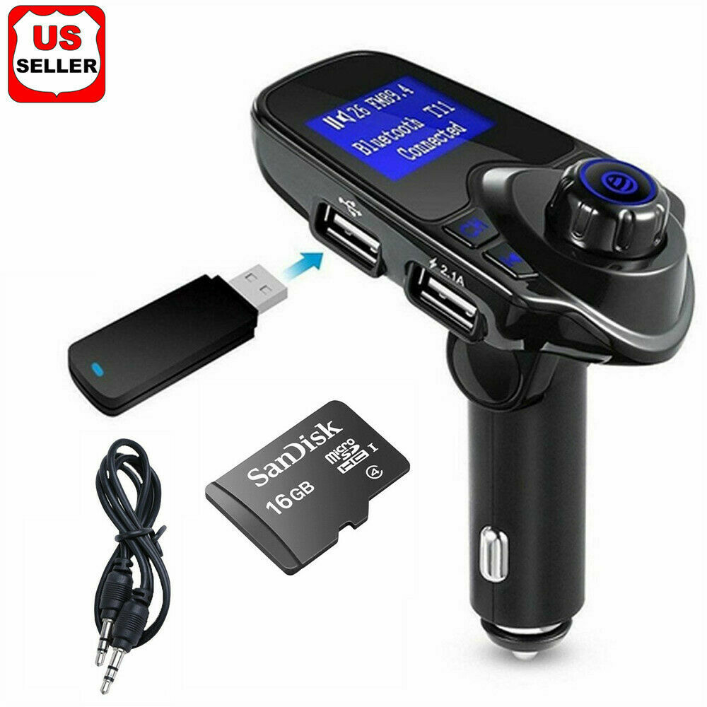 Car Cigar Plug Bluetooth FM Transmitter Radio MP3 Player Adapter Kit USB Charger