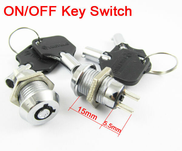 10pcs Key Ignition Switch ON/OFF Lock Switch Plastic handle 10.5x19mm 506#