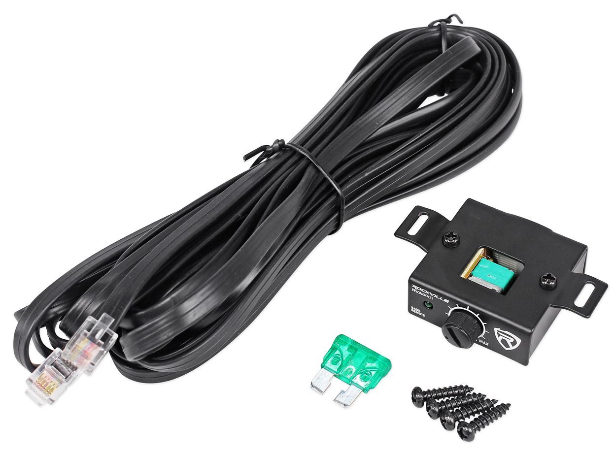 Rockville RV12.2B 1200w Dual 12" Car Subwoofer Enclosure+Mono Amplifier+Amp Kit