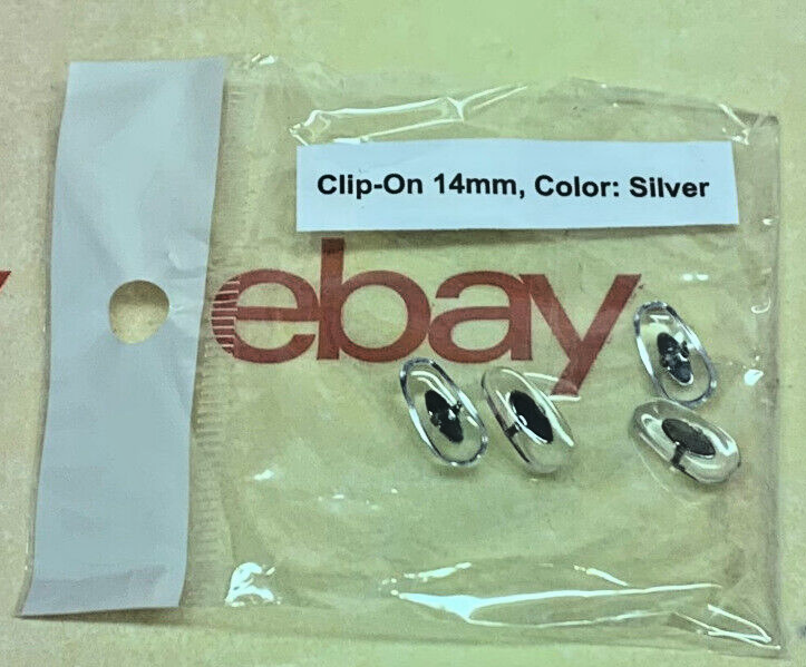 😎 2 Pair: Crimp-On Silicone Nose Pads Eyeglasses for Ray Ban RB Silver Clip 14