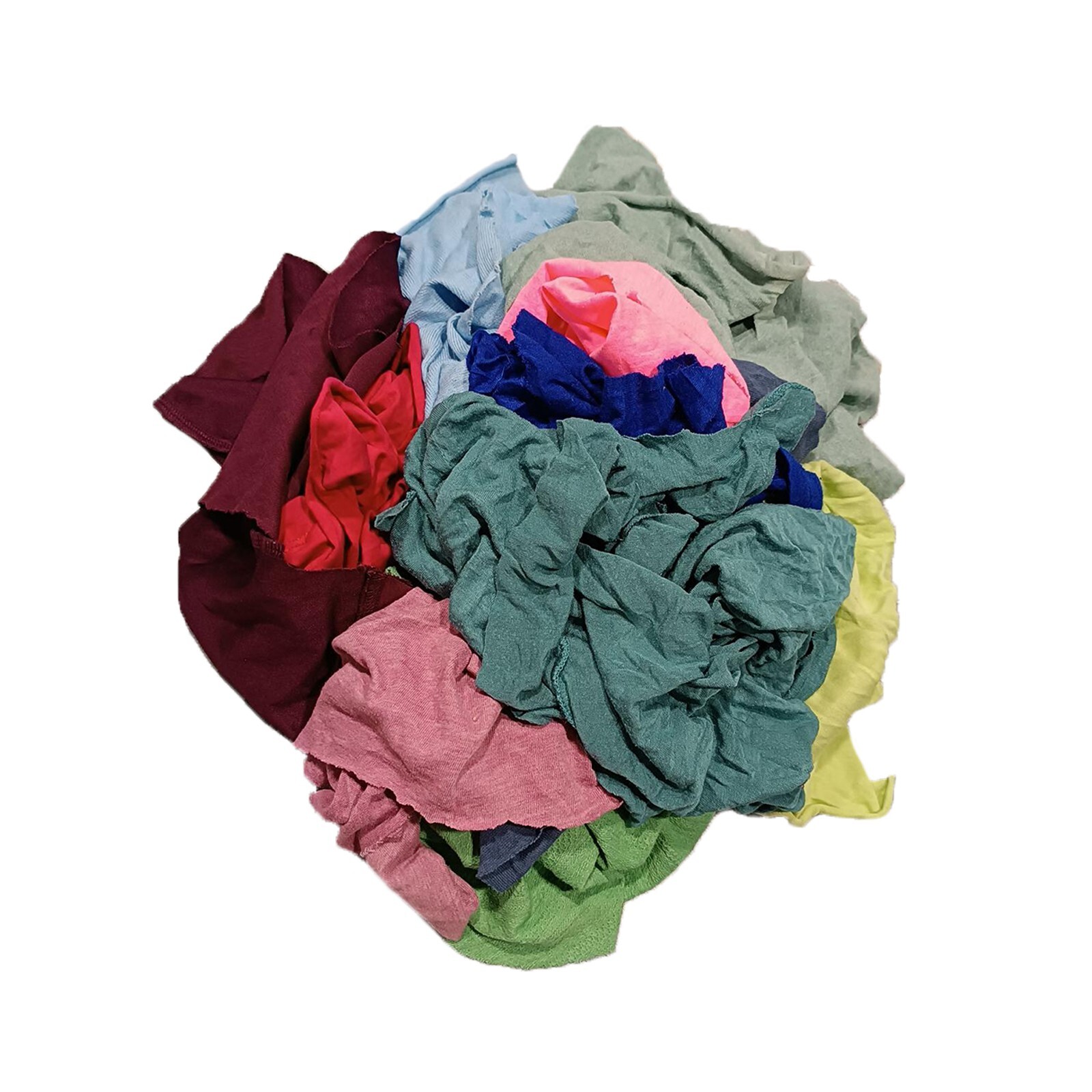 Colored Knit Rags 50 LB Box - T-Shirt Wiping Bulk Cleaning Cloths