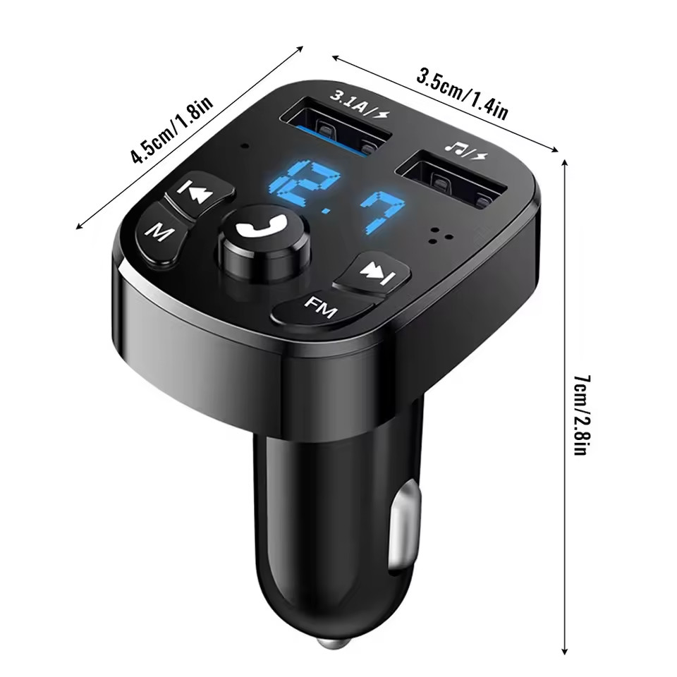 Bluetooth FM Transmitter Car Charger – Transmisor Bluetooth para Auto 3.1A