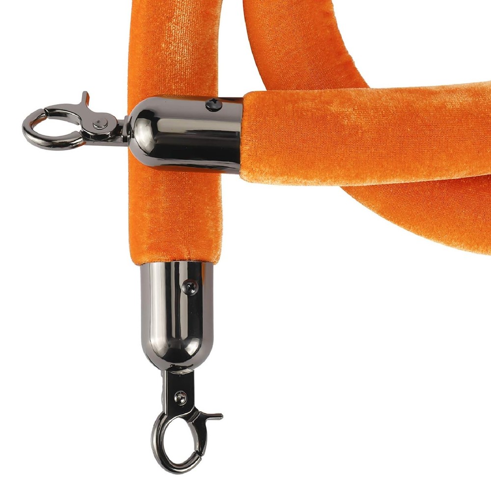 2Pack 5Ft Velvet Rope with Hooks Crowd Control Stanchion Post Queue Line Barrier