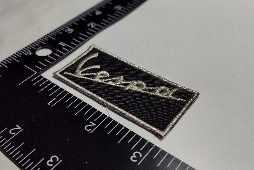 Vespa Black Chrome Patch Scooterists Mod Hook Loop Tac Patch High Quality Patch