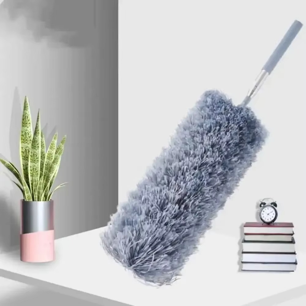 Extendable Feather Duster Long Telescopic Duster Magic Static Duster 1pc gray