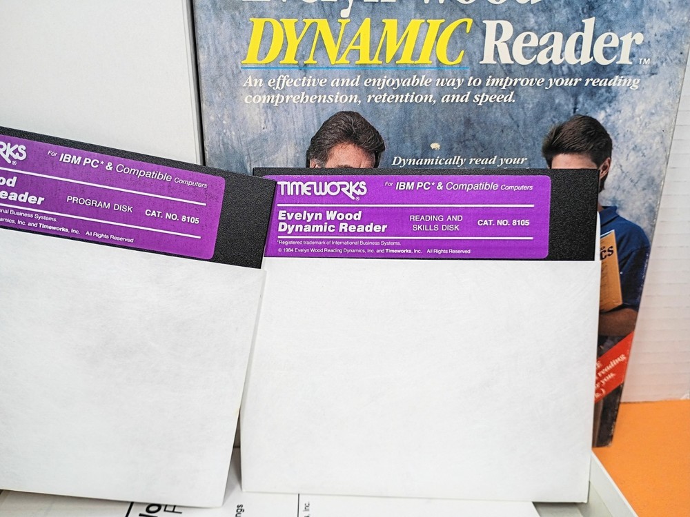 📚 Timeworks Evelyn Wood Dynamic Reader Speed Reading IBM 5 1/4" Floppy Disk PC