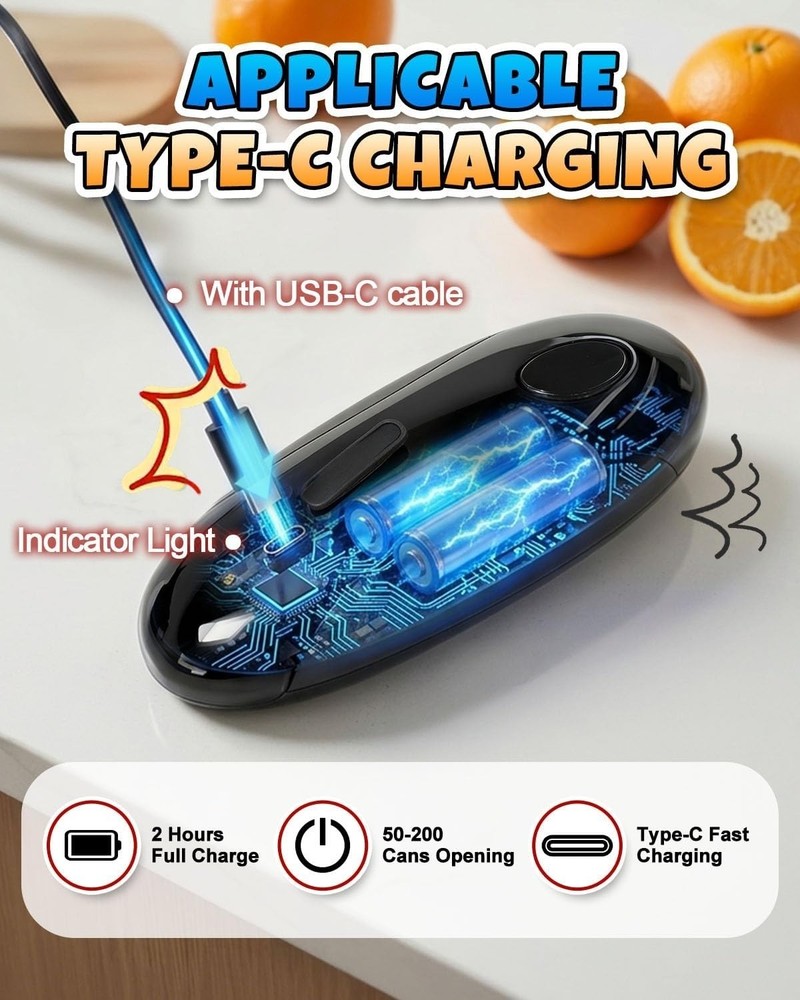 Electric Can Opener One Touch Automatic Smooth Edge Senior Friendly
