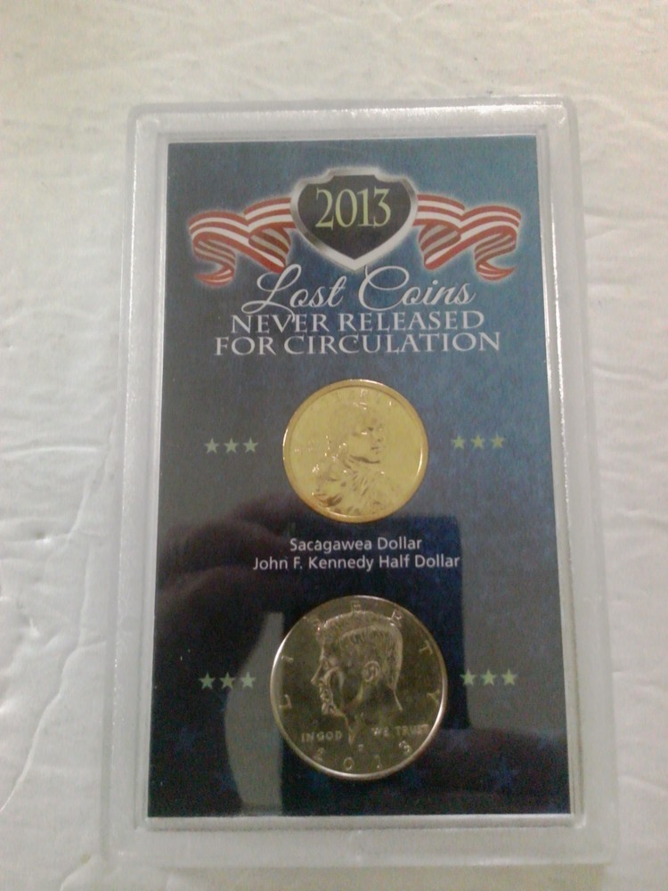 2013 Lost Coins Never Released for Circulation Dollar & Half Dollar Case & COA