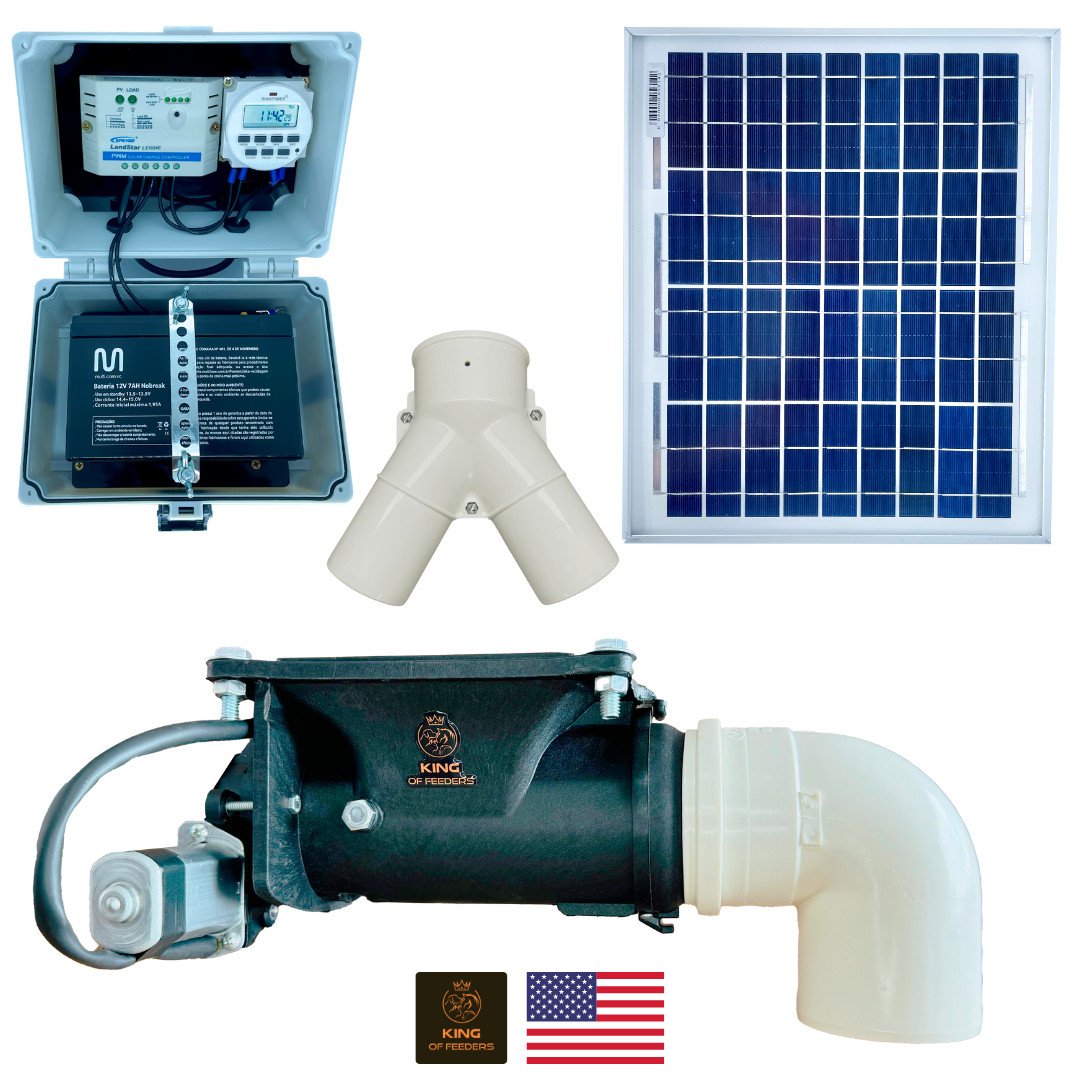 Solar Automatic Feeder with Y Splitter – Dual Feeding System for Farms