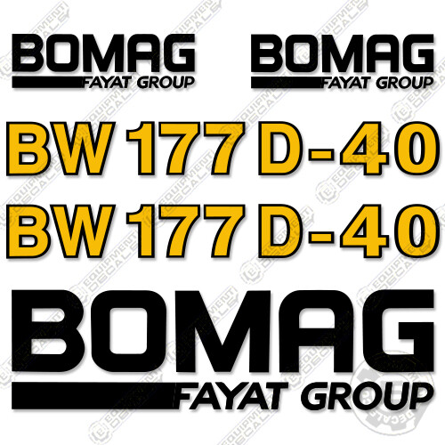 Fits Bomag BW 177D-40 Decal Kit Vibratory Roller Sticker Replacement Set