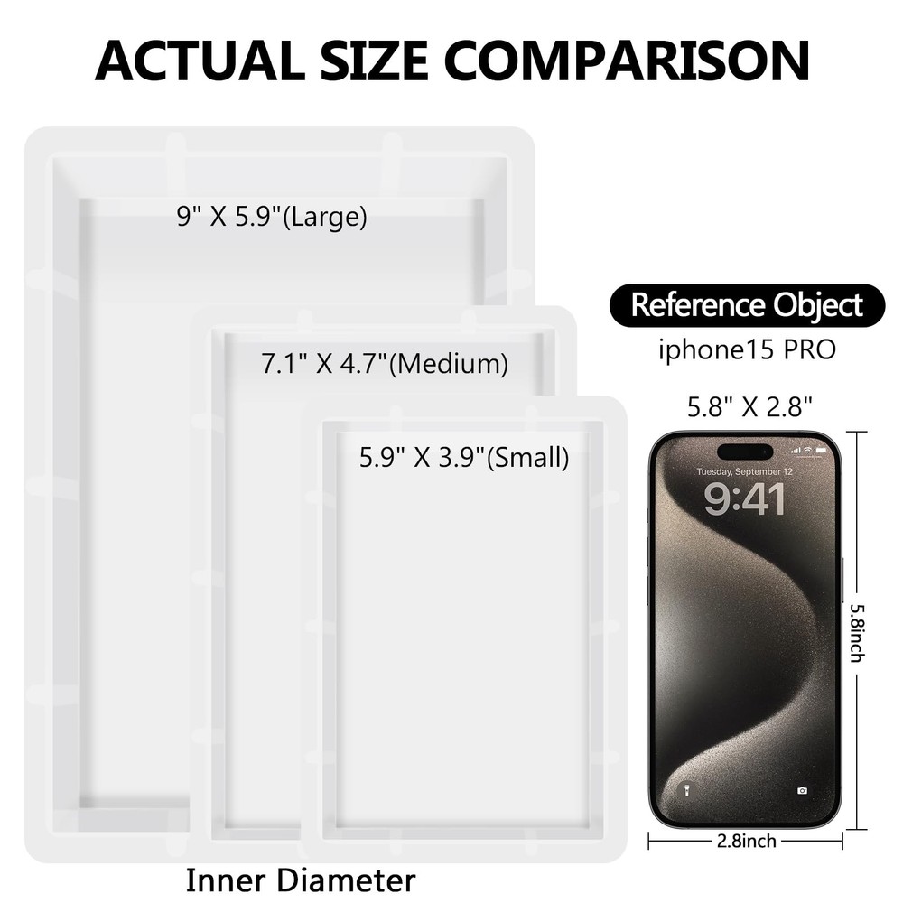 Large Rectangular Resin Molds, Epoxy Resin Casting Deep Silicone Mold, Large ...