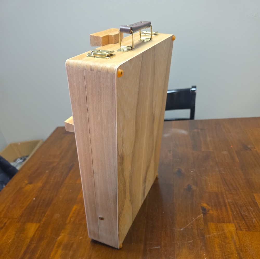 Wooden Folding Easel Pull Out Tray With Handle Latching