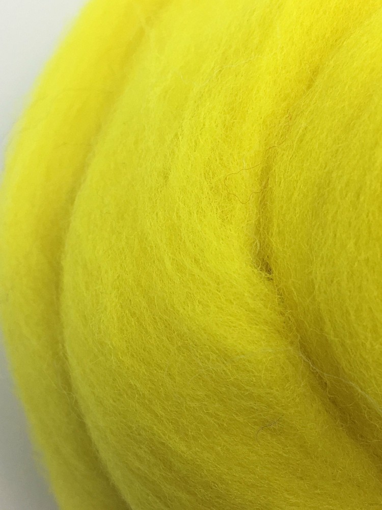 Lemon Drop Yellow Wool Top Roving