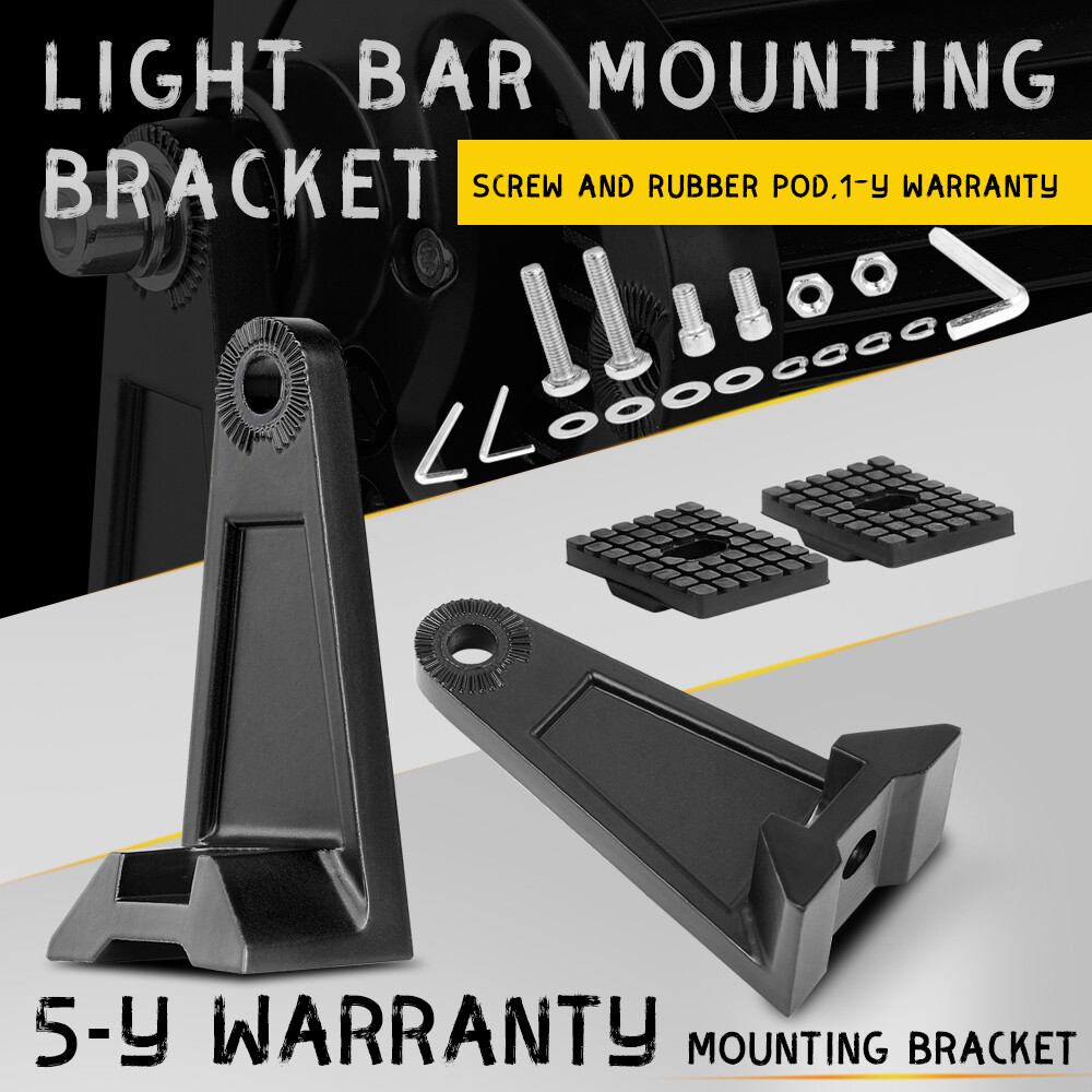 2x LED Light Bar Mounting Brackets 360° Side Rotating Al Alloy Holder Universal