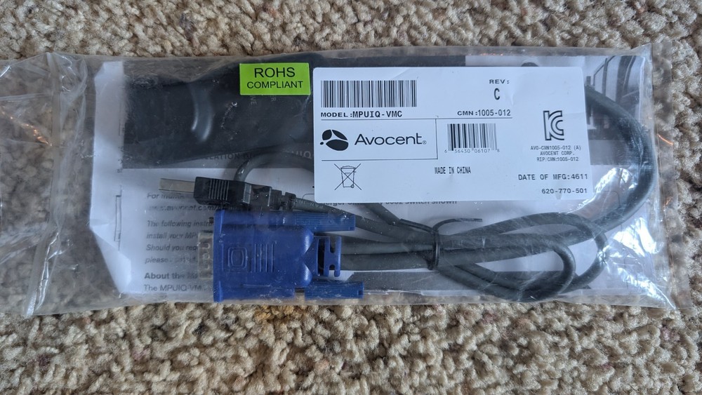 Avocent Avocent MPUIQ-VMC KVM Server Interface Cable 520-815-501