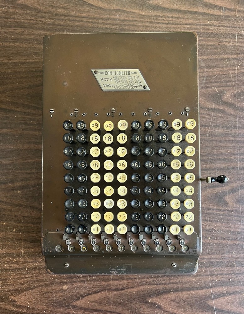 ANTIQUE 1911 COMPTOMETER ADDING MACHINE CALCULATOR FELT & TARRANT BAKELITE KEYS
