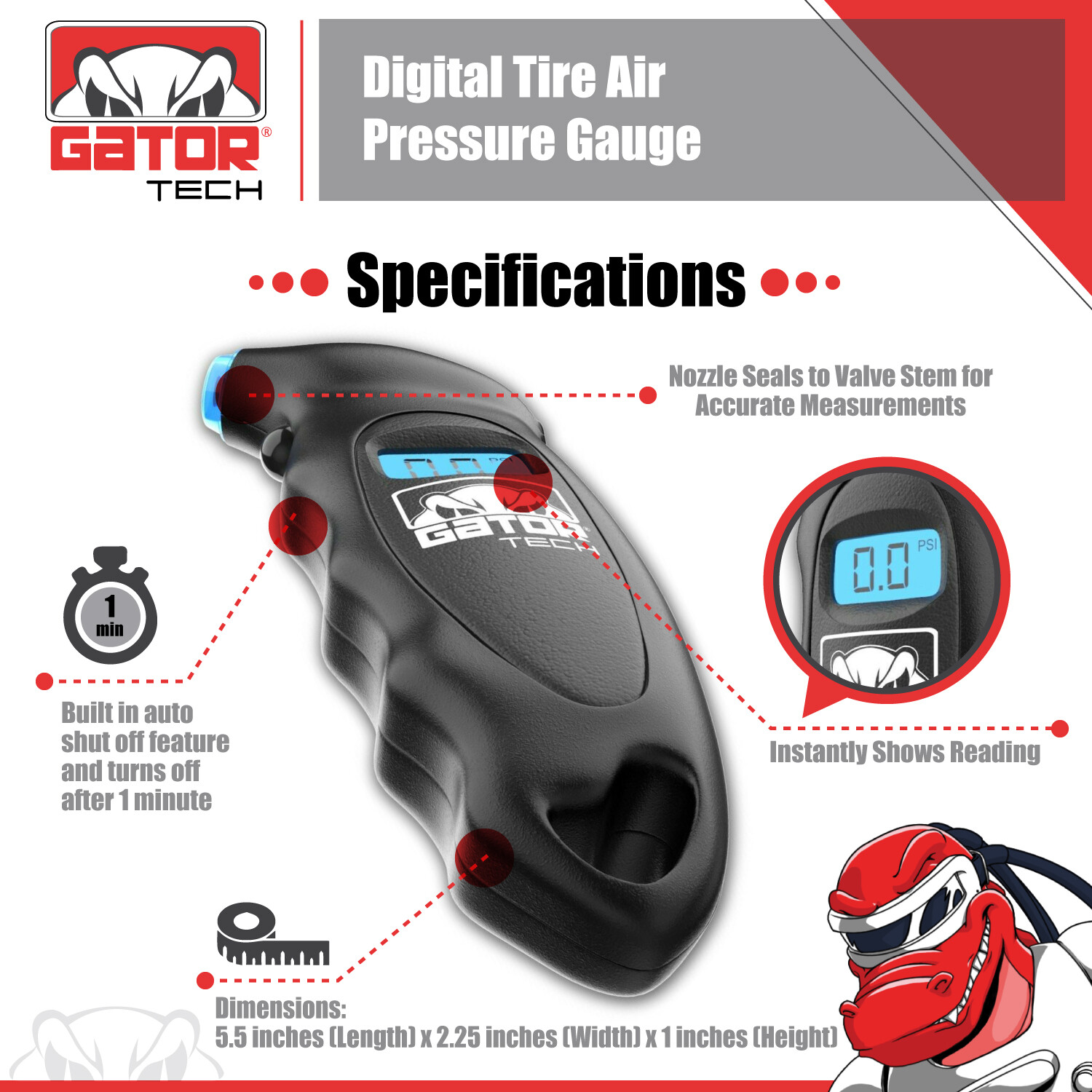 Digital Tire Air Pressure Gauge Meter Tester Bike Car Truck LCD Display 150 PSI