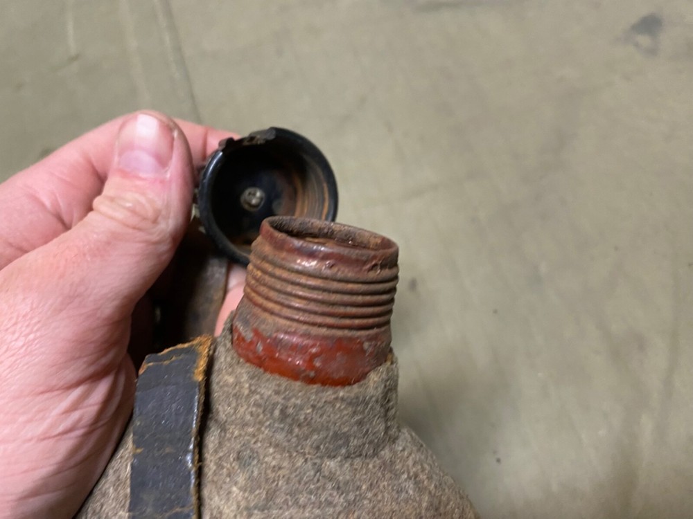 ORIGINAL WWII GERMAN M31 .7 LITER CANTEEN & COVER, STRAP- FOR PARTS OR REPAIR